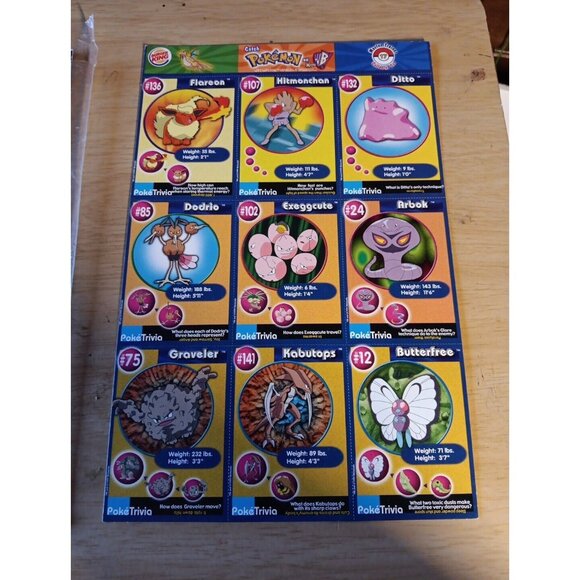 Pokemon Master Trainer Burger King Uncut Sheet #5 - Picture 1 of 2